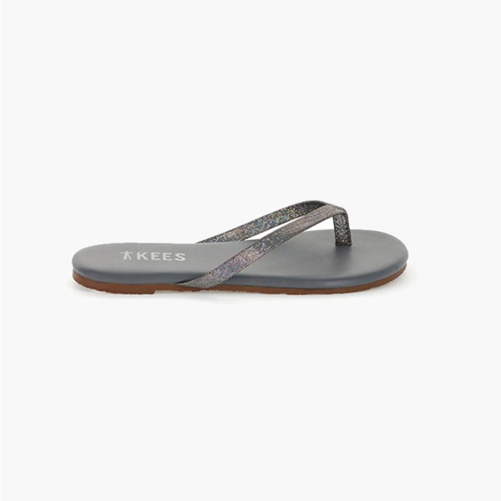 NEW! TKEES Lily Moon Jewel Leather Flip Flops Kids Size 1